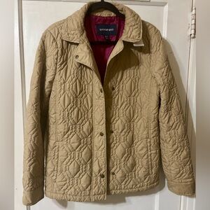 Lands' End Women's Beige Quilted Puffer Jacket